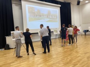 Large screen consultation in community hall